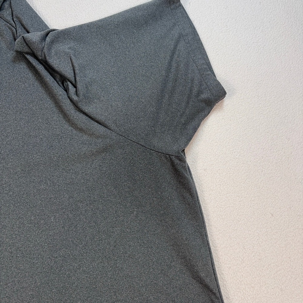 Barbell Apparel Polo Men's 2XL Gray Stretch Gym Workout Training Shirt *STAINS* - Picture 12 of 15